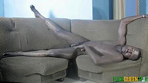 Bold doggystyle pounding softkine against pointed breasts in intense action