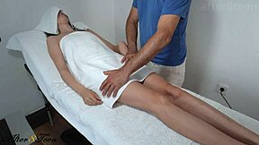 Wife cheats on husband with skilled masseur for intense creampie sex