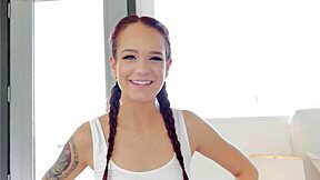 Daisy love, how does a cute pigtailed 19 yo handle huge cock pov blowjob and swallow that massive cum load?