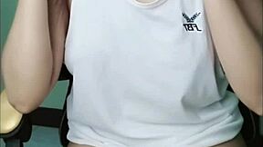 Thai High School Student in Gym Uniform Teases Her Tight Pussy Solo with Toys and Squirting