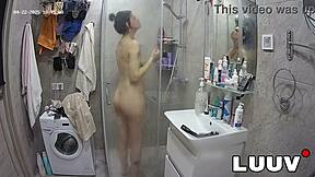 Exclamatory-Raw Luuv Beautiful Girl Alice Showers Naked!