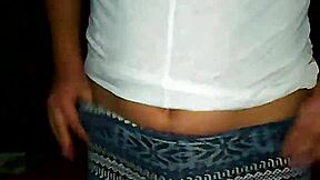 Lydia appears innocent in her teen style. She poses casually wearing a simple tanguita outfit for the scene.