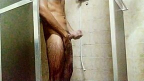 Brazilian Guy Showers and Jerks Huge Monster Cock