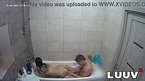 Luuv's request for shaving help in the bathroom evolves into an intimate, sensual display with her friend