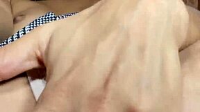 Cute innocent face masturbates her tight pussy to orgasm as petite Latina babe in homemade solo