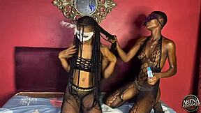 Two Slim Teens Dance And Fuck In Foursome With Big Black Cocks