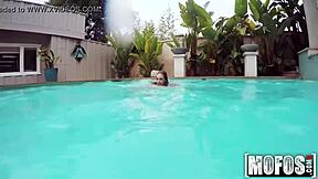 my skinny gf gives underwater bj while we're dipping - mofos com