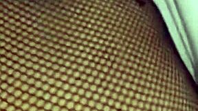 oh baby, lick my wet pussy in these fishnets, says amateur Nora Milf to Andy Z 94 during romantic rough sex