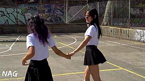 Hot students skip classes to have lesbian sex after school