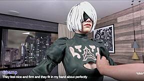 Blonde Android Doll Gets Spanked Then Anal Creampie In Bedroom