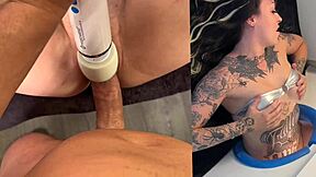 Tatted College Babe Millie Millz Sucks Big Cock Through Gloryhole With Teddy Tarantino