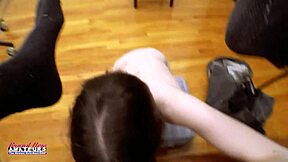 Oh man, lovely shy brunette Hazel OConnor moans during her first anal try