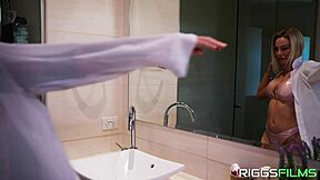 Blonde Milf Isabelle Deltore with Fake Tits Gets Rough Kitchen Fuck