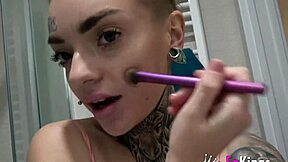 I'm lady medusa and I'm going to fuck my tutor with this body, who can resist a petite tattooed college girl in shower quickie?