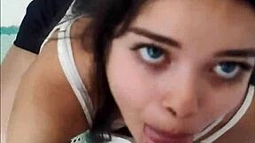 Why would cute Brazilian teen Debora Prado suck a big cock before leaving?