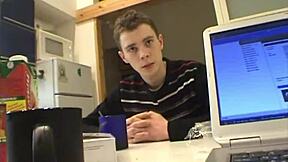 Flora and Johny share intimate homemade sauna session with blonde college roommate