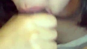 Exotic Brunette Babe Gives First Time Homemade Blowjob in Bedroom, Sucking My Cock Hard with Cute Licks