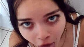 Why would cute Brazilian teen Debora Prado suck a big cock before leaving?