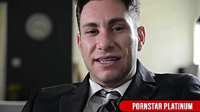 Kinky blonde Claudia Valentine milks therapist Brad Knight's huge cock