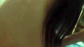 slutty step daughter strips for daddy, plays with tiny 18+ tits, gives handjob then rides his cock in hottest homemade video