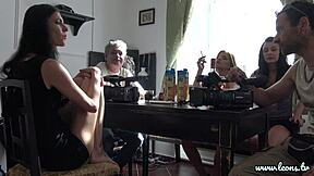 Four Sexy Girls Flash Pussy And Asses In Lingerie During Fake Photoshoot Backstage With Brunette Milf And Cute Young Models