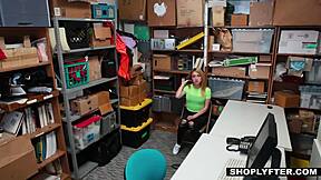 Horny Thick Blonde Teen 18+ Shoplifter Alexa Raye Seduces Security Officer!