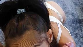 petite fuckdoll candie cross gets deepthroat face fucking in pov