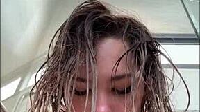 HARD BATHROOM FUCK! Stranger Pounds Tight Asian Pussy Raw!