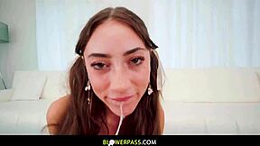 tiana blow nails it with perfect deepthroat and cum swallow skills