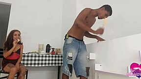 bbc handyman barebacks milf's gaping asshole creampie drip