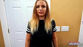 Horny Petite Coed Stella Jerks Off And Deepthroats Huge Cock