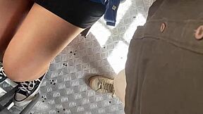 Look at me flashing my skirt with no panties on the street and in the public bus!