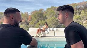 pool slut begs choke me with your two huge cocks till i squirt!