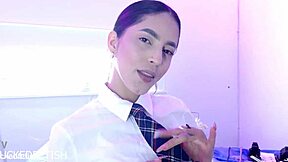 submissive latina helen star roleplays skinny schoolgirl with big natural tits 🍑📚