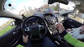 lili charmelle stops car for quick creampie fuck