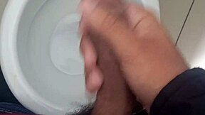 brazilian stud jerks monster cock in bathroom solo day 6 of 365