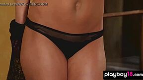 classy babe strips natural body teasing slow