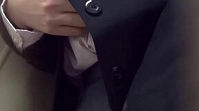 voyeur catches asian teen fingering outdoors in panties