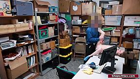 officer owns petite russian thief's shaved pussy with monster cock domination facefuck