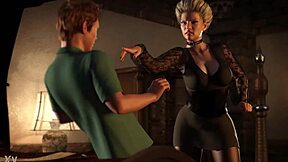 FUCK YES! Freaky milf fingers and sucks young guy's big tits domination game!