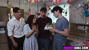 horny stepmom's ass gets wrecked by three eager stepsons in taboo bang