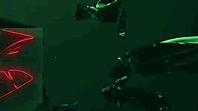 Babe's ass gaped by four monster cocks anal gangbang