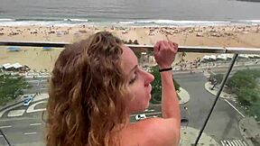 i creampie petite brazilian teen's ass on rio balcony