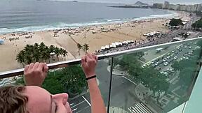 i creampie petite brazilian teen's ass on rio balcony