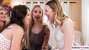 Does stepmom lick teen BFFs with stepdaughter?