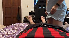 Naughty stepbro fucks tattooed latina stepsis home alone