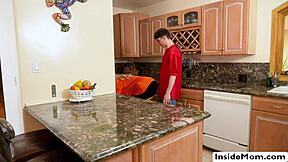 Milfs Swap Stepsons' Big Cocks in Kitchen Orgy Ride!