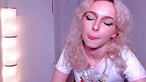 Blonde teen dances on webcam