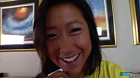 full confidence asian teen face jizzed huge load after rough doggystyle pussy pounding