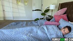 Sneaky Stepdaughter Gulps Stepdad's Load Then Rides Him Raw!